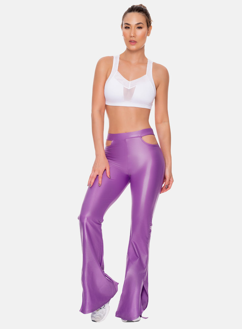 PANTALÓN DEPORTIVO MUJER TELA APARIENCIA CUERO BOTA ANCHA TALLA ÚNICA