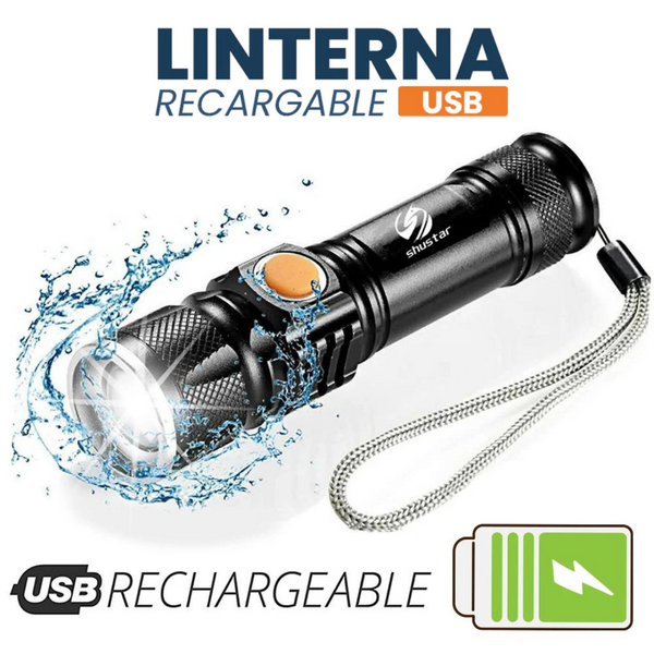 Linterna Táctica TitanioPro USB