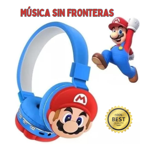 Diadema de Mario Bros Bluetooth con Auriculares Inalámbricos y Manos Libres